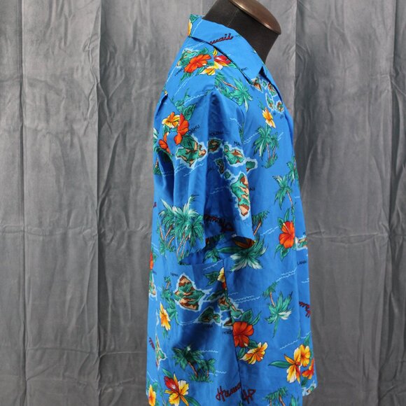 Vintage Hawaiian Shirt - Island Patter with Flowers Made in Hawaii - Mens L - Picture 9 of 10